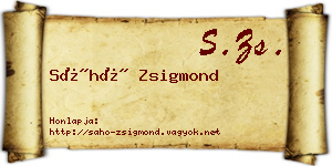 Sáhó Zsigmond névjegykártya