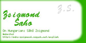 zsigmond saho business card