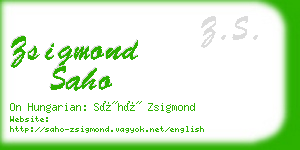 zsigmond saho business card